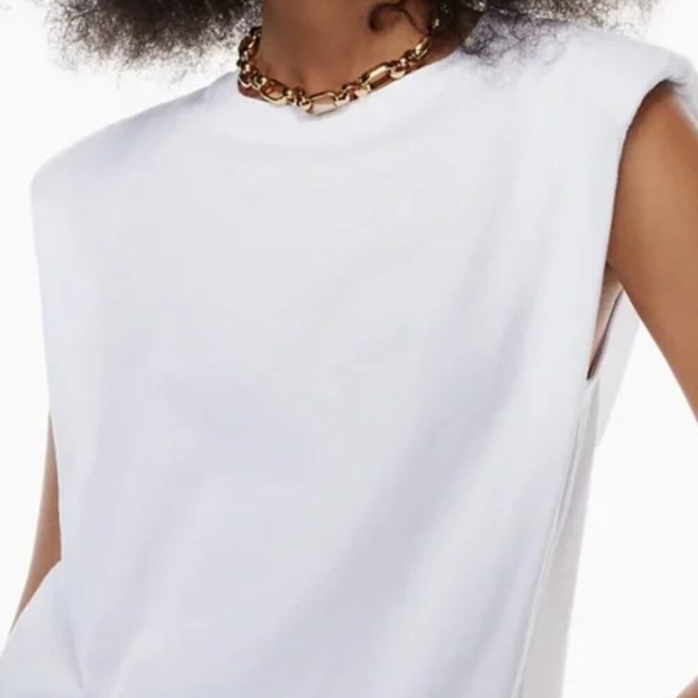 White Cropped Babaton Tank